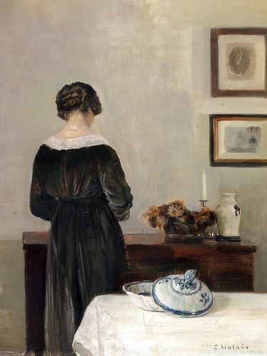 Vrouw met fruitschaal