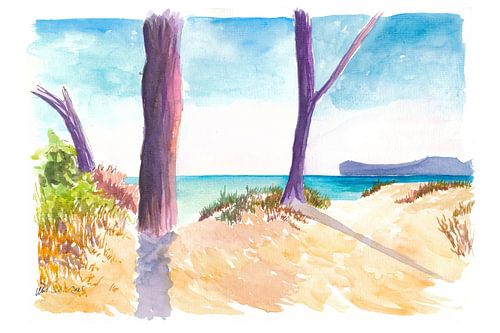 Dunes de sable en Sardaigne près d'Alghero Platja de Maria Pia