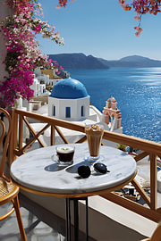 Mittag in Santorin