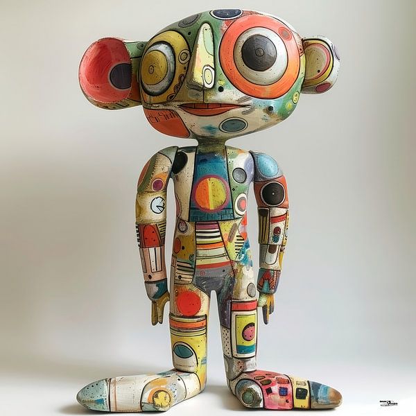 kleurig whimsical poppetje van Gelissen Artworks
