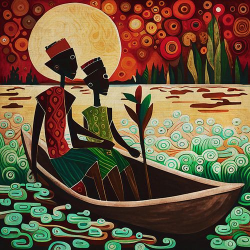 Twee Afrikaanse vissers rusten uit