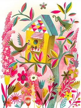 Vogelhuisje Roze Tuin van uta krogmann