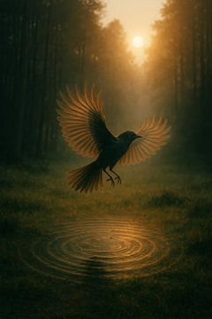 Vleugels van het Licht – Vogel in de Ochtendmist van But First Framing