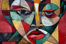 Abstract portret van een vrouw van Poster Art Shop