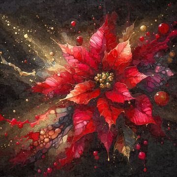 Christmas star – Bright poinsettia in abstract harmony