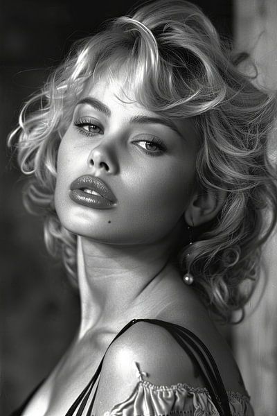 Frauen im Glamour-Stil der 1950er und 1960er Jahre in der Fotografie und Filmindustrie. Künstliche Intelligenz von nicht existierenden Personen. von Egon Zitter