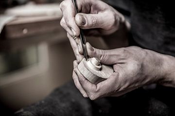 Violin maker close-up by AwesomePics