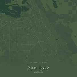 Vintage map of San Jose, United States by Prints of Place