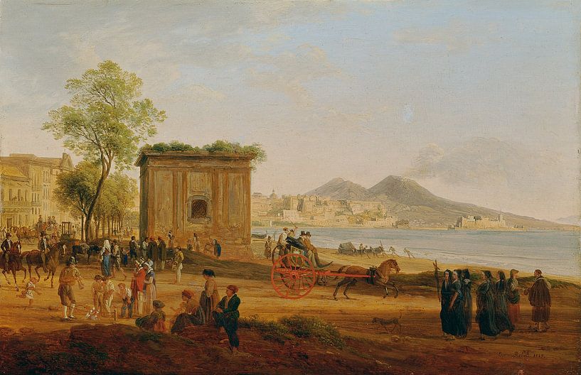 Josef Rebell, Der Golf von Neapel mit Szenen aus dem Volksleben (Blick von der Chiaia auf die Villa reale), 1815 von Atelier Liesjes