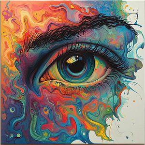 Abstraktes buntes Auge
