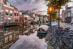 Leiden - Un Nieuwe Rijn tranquille le soir (0116)