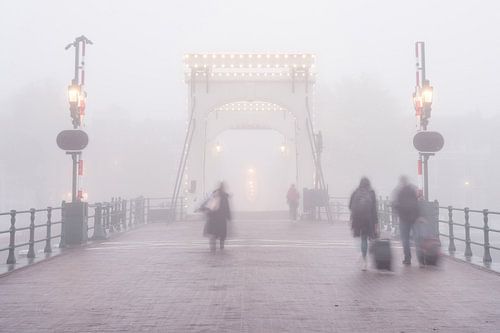 Skinny Bridge Amsterdam in the fog