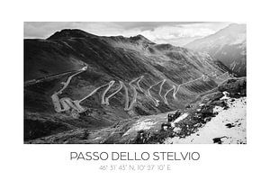 Passo della Selvio | Affiche graphique avec coordonnées