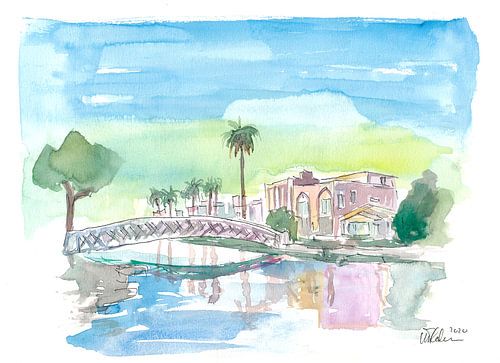 Venice Beach California tropical channel scenery