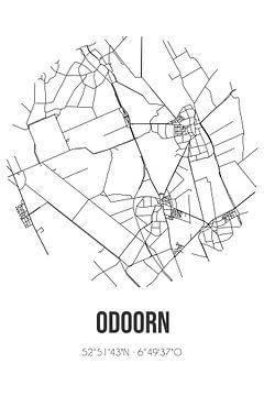 Odoorn (Drenthe) | Landkaart | Zwart-wit van Rezona