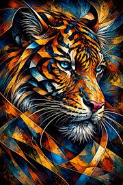 Portrait abstrait d'un tigre