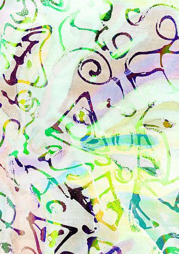 formes abstraites en vert fluo