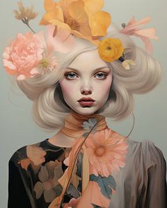 Illustration moderne "Flower girl&quot ; sur Carla Van Iersel