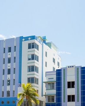 Blauw Art Deco hotel in Miami | Pastel Reisfotografie