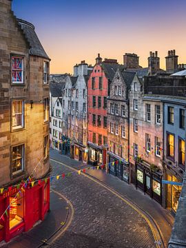 West Bow aan de Victoria Street in Edinburgh, Schotland van Michael Abid