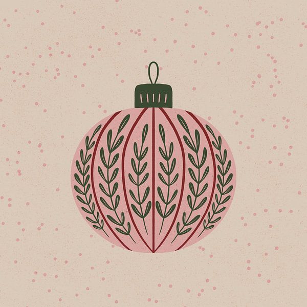 Christmas globe with branches by Angela Minca