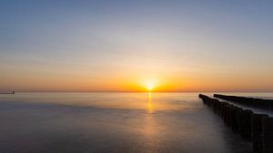 Coucher de soleil panoramique à la plage