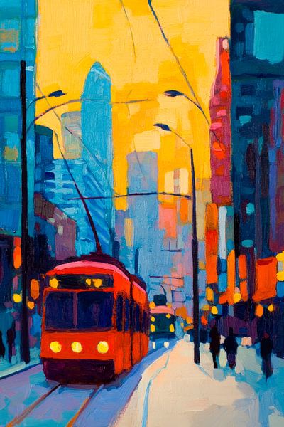 Stadtbahn im Abendlicht – Ausdrucksvoll von Poster Art Shop