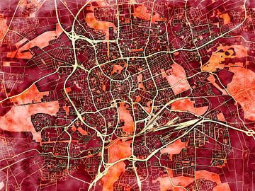 Kaart van Braunschweig in de stijl 'Amber Autumn' van Maporia