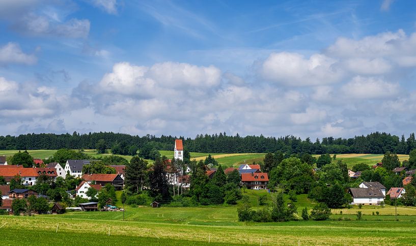 Village in an idyllic landscape in Bavaria by ManfredFotos