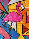 Schilderij Flamingo Pop-Art van ARTEO Schilderijen thumbnail