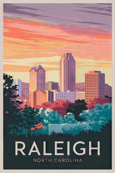 Raleigh, North Carolina von Poster Art Shop