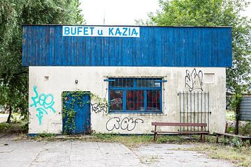oud restaurant gebouw met graffiti in Gdansk