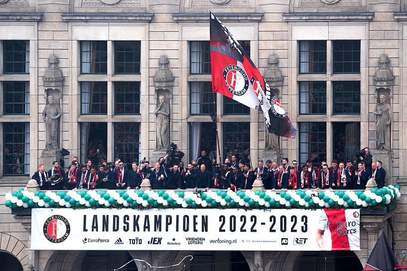 Homage to national champions Feyenoord Rotterdam on Coolsingel in Rotterdam by MS Fotografie | Marc van der Stelt