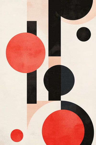 Geometrische Harmonie – Rot und Schwarz von Poster Art Shop