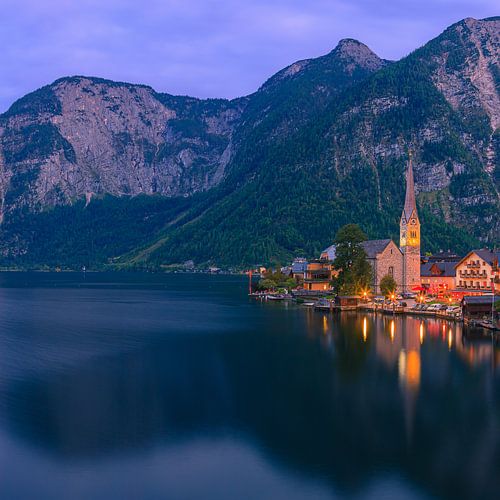 Een vroege ochtend  in Hallstatt, Oostenrijk