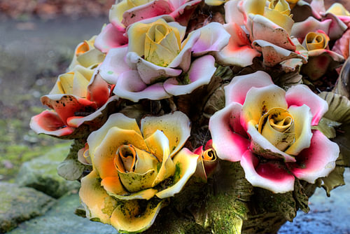 bouquet van stenen rozen