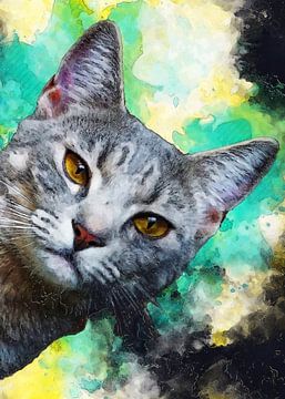 Katze Tiere Kunst #Katze von JBJart Justyna Jaszke