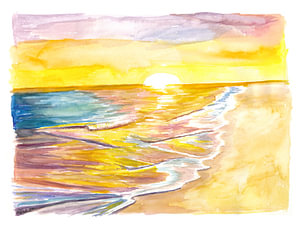 Goldene karibische Sonne beim Baden im Meer