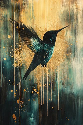 Kolibrie met gouden accenten