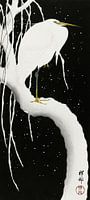 Heron in snow (1925 - 1936) by Ohara Koson