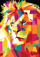 lion in wpap pop art