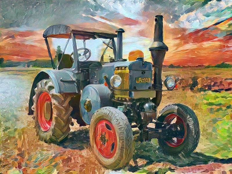 Traktor Ursus / Lanz im Styl aquarell von Christian Lauer