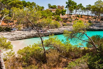 Idyllische baai van Cala des Burgit, strand eiland Mallorca, Spanje van Alex Winter