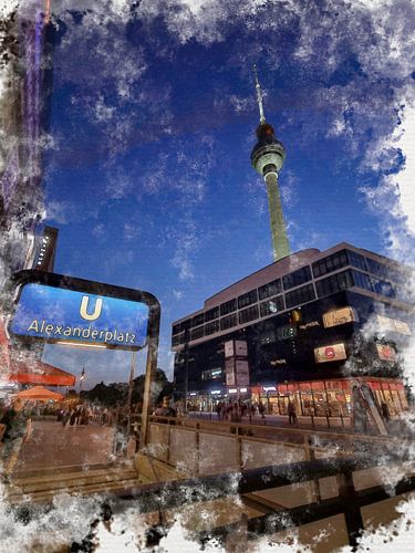 Alexanderplatz en aquarelle sur Vicente M