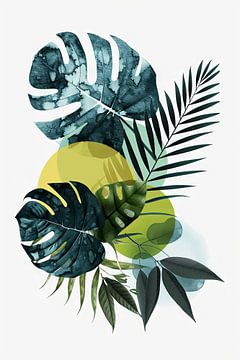 Tropische bladeren Monstera van Poster Art Shop