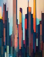 19. City-art, Abstract, skyscrapers, NY.
