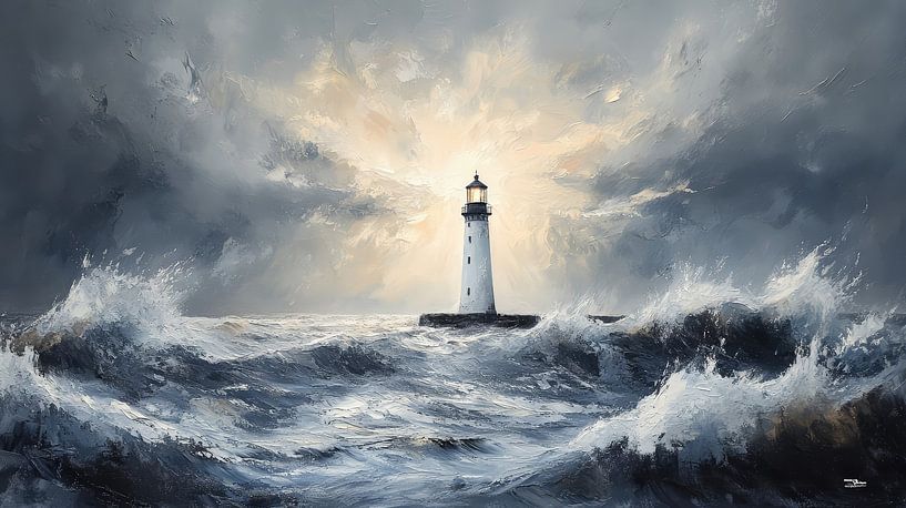 phare dans la mer par Gelissen Artworks
