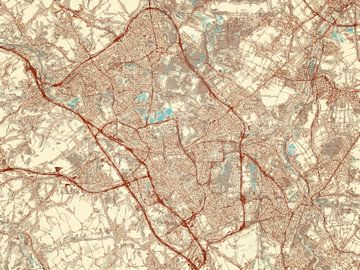 Kaart van Parkstad in de stijl Blauw & Crème van Map Art Studio