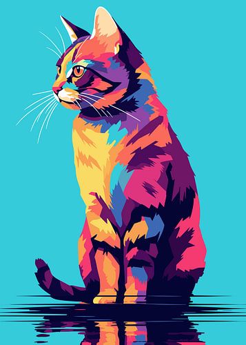 Katze Tier WPAP Pop Art Farbe Stil