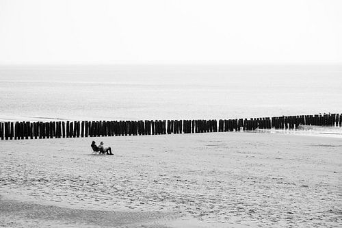 Breakwaters along the coast near Zoutelande